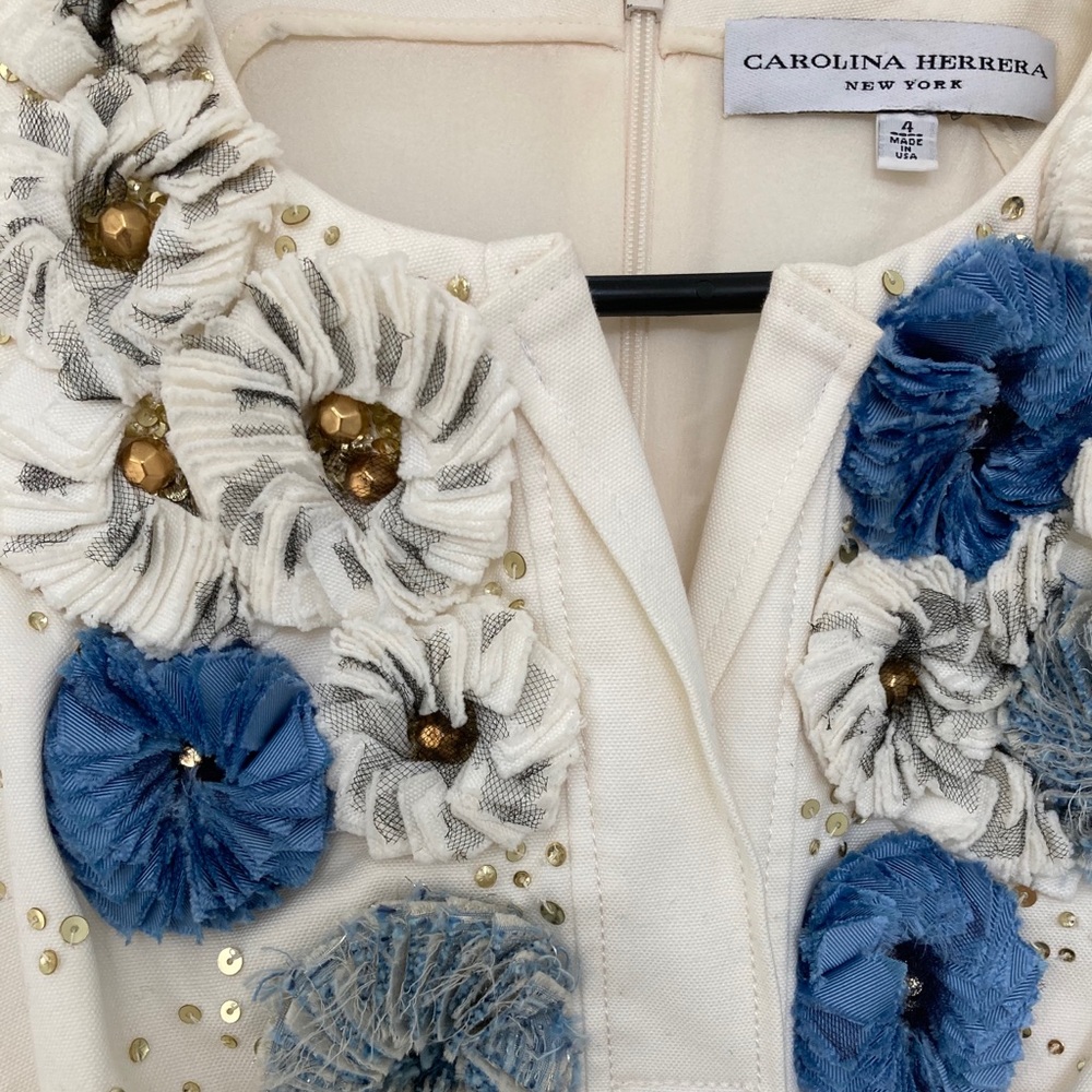 Carolina Herrera cream dress